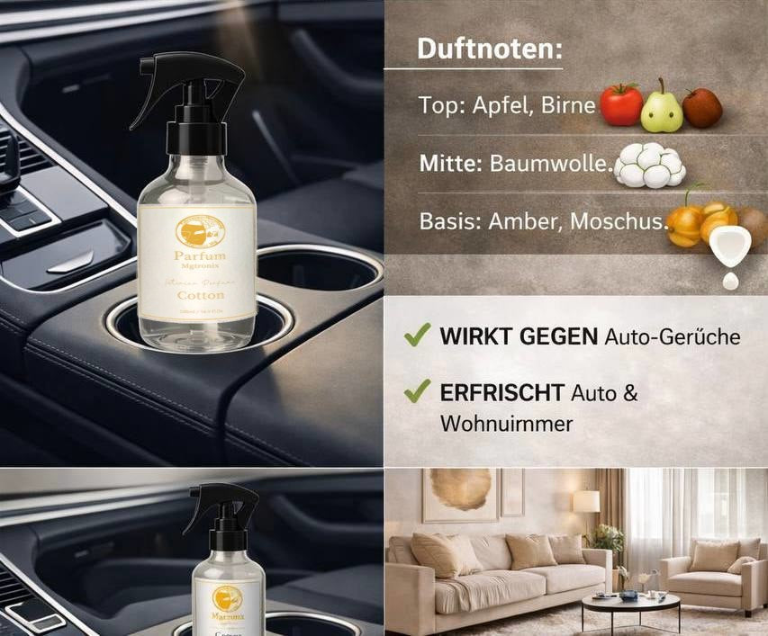 Mgtronix Autoparfum Baumwolle 500 ml – Frisch - Mgtronix-mg